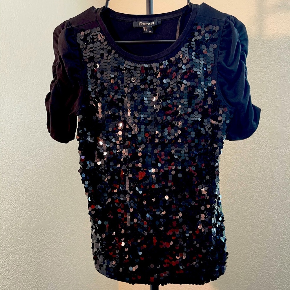 Forever 21 black sequin top